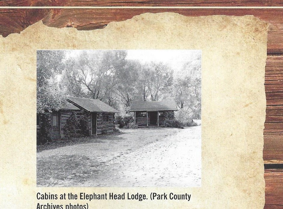 Historic log cabins at Elephant Head Lodge on the North Fork of the Shoshone River near Yellowstone